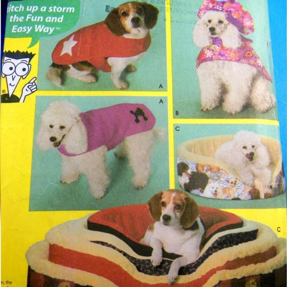 Simplicity 4793 Dummies Sewing Pattern Dog Bed Covers Coats Size A - Picture 10 of 11